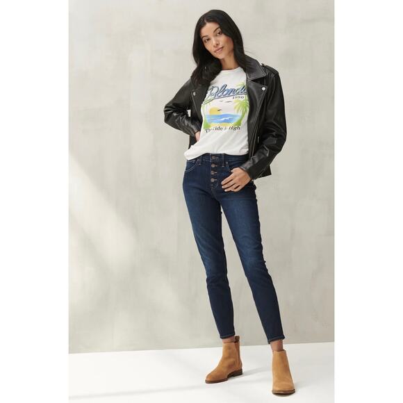 EUC LUCKY BRAND 12/31 Mid Rise Ava Dark Wash Button Fly Ankle Skinny Jean - Picture 1 of 12